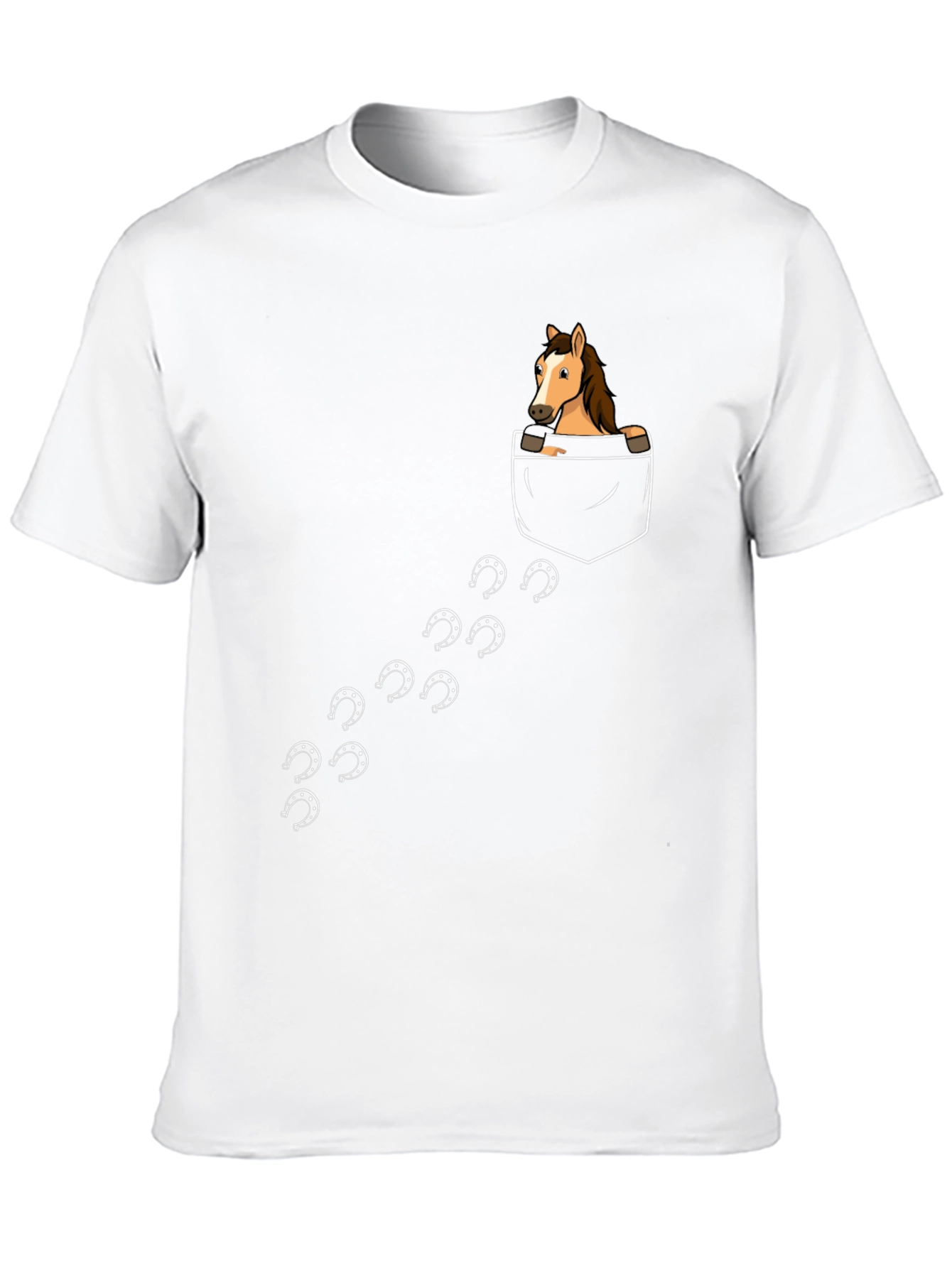 Horse Pocket T-Shirt - Fun Equestrian Design