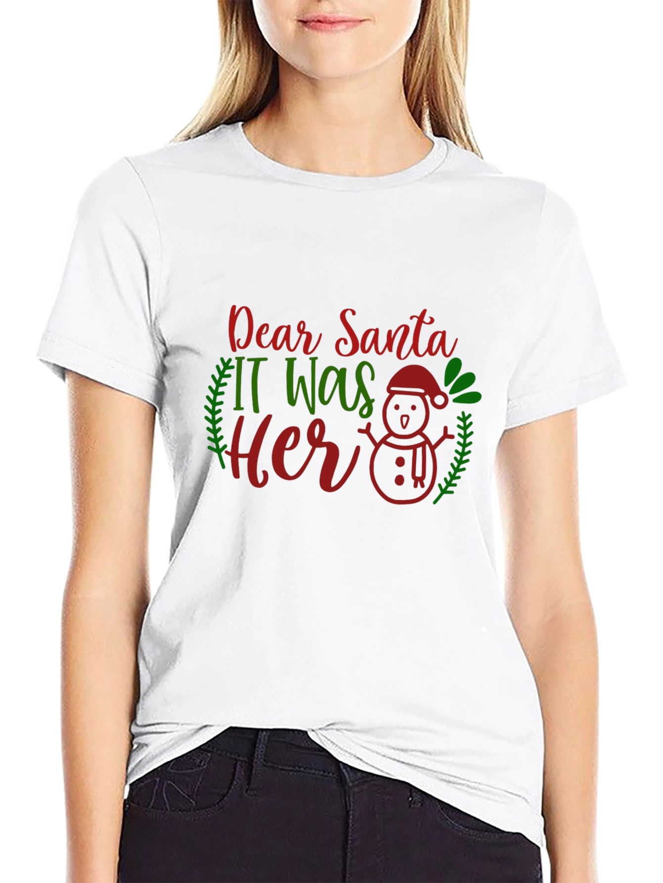 Dear Santa It Was Her Funny Christmas T-Shirt