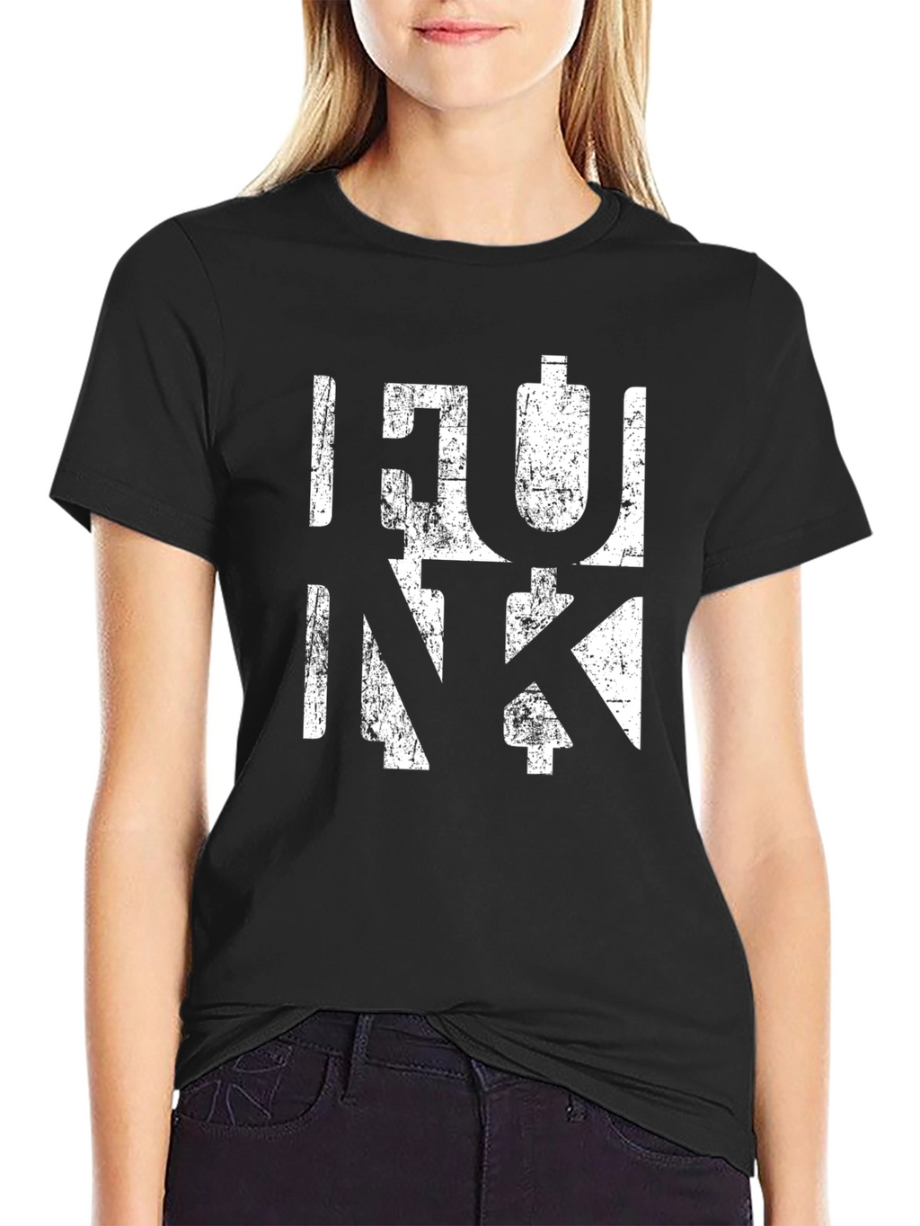 Retro Funk Graphic Print Black T-Shirt