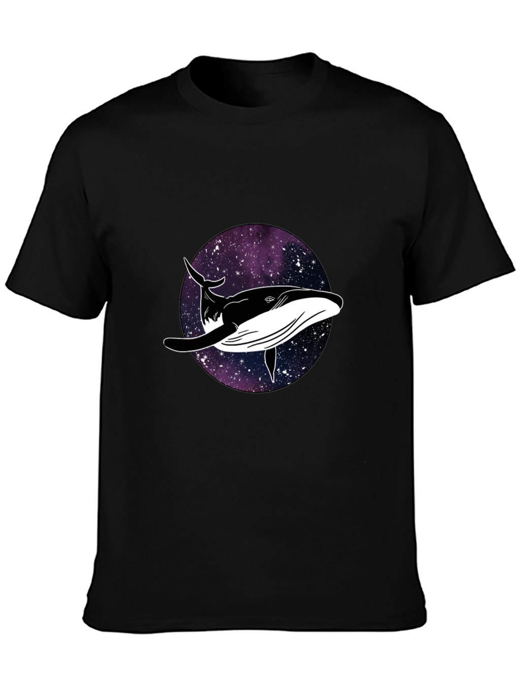 Whale Galaxy Graphic Black T-Shirt