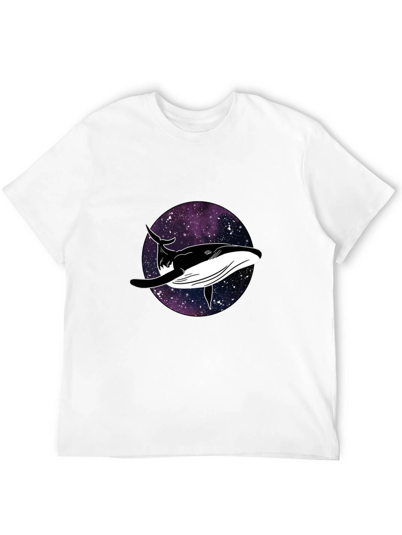 Whale Galaxy Graphic Black T-Shirt