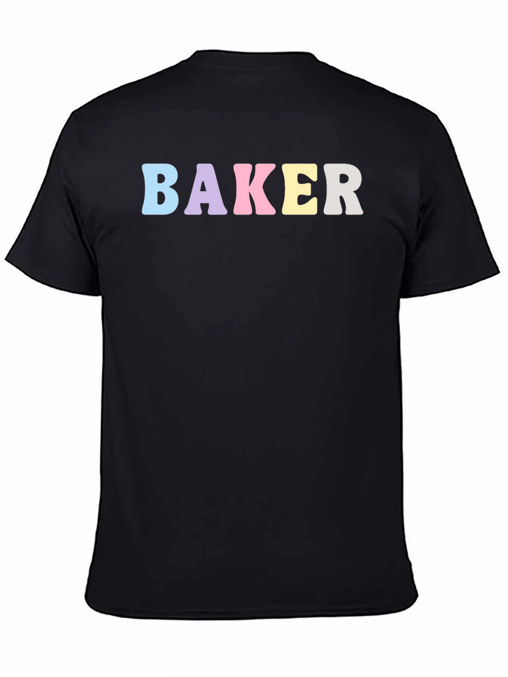 Pastel Baker T-Shirt - Black Cotton Crew Neck