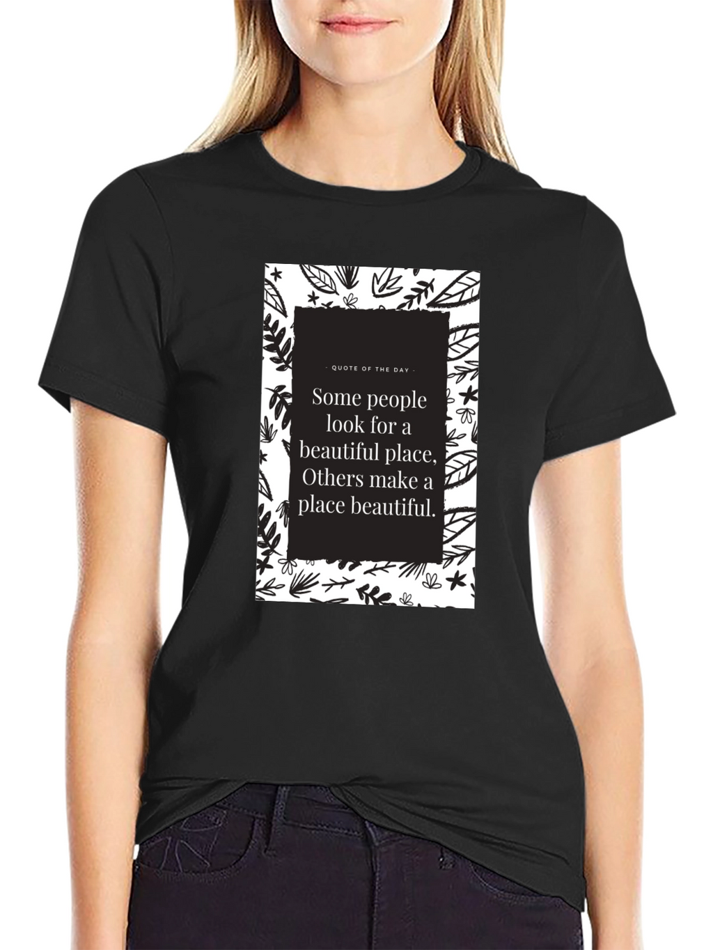 Motivational Quote Graphic T-Shirt - Black