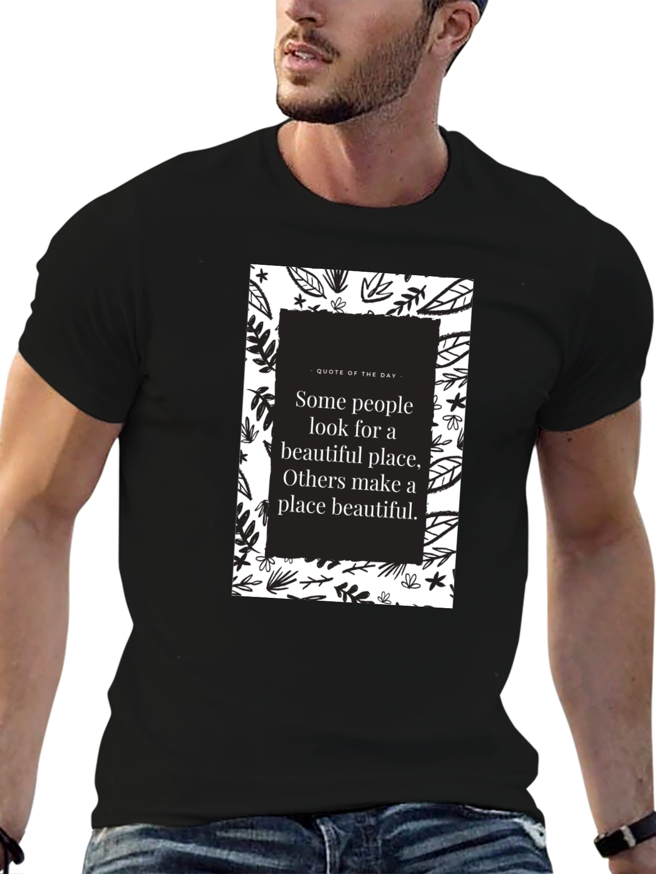 Motivational Quote Graphic T-Shirt - Black