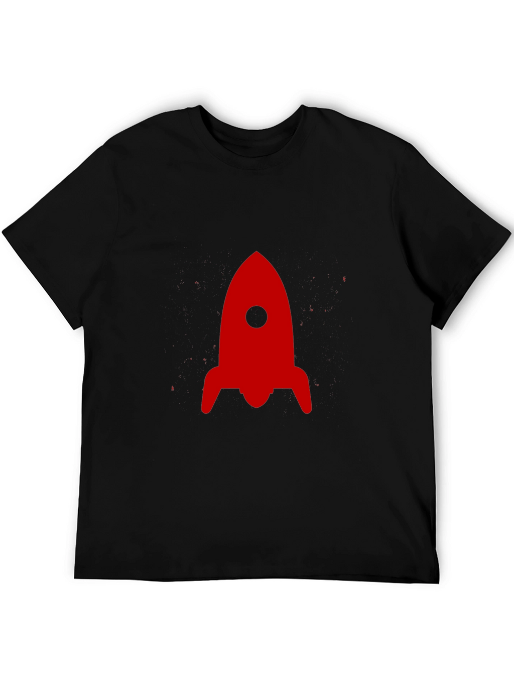Red Rocket Graphic Print Black T-Shirt