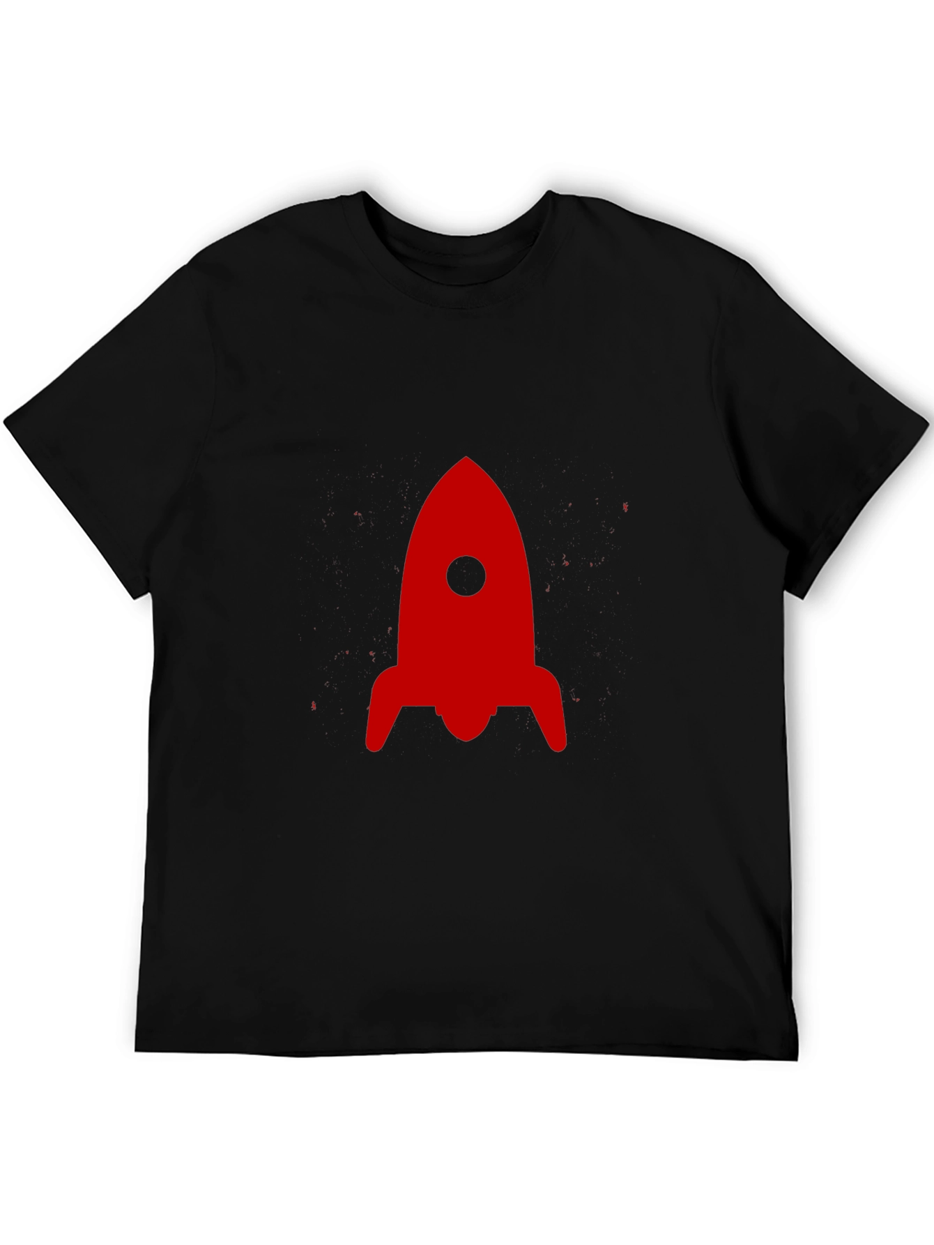 Red Rocket Graphic Print Black T-Shirt