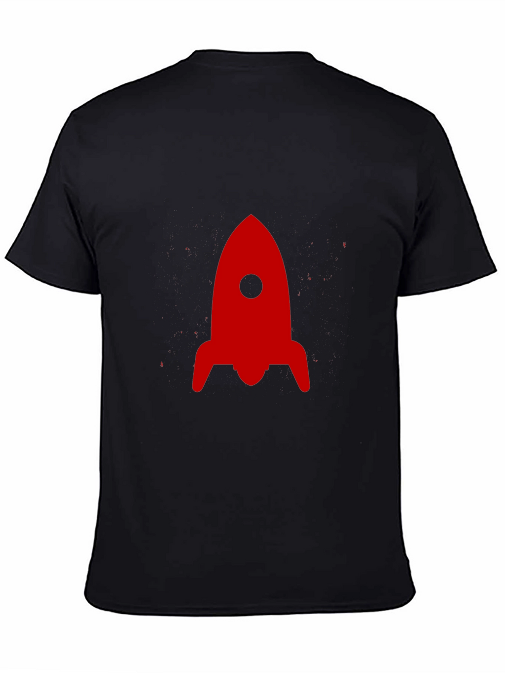 Red Rocket Graphic Print Black T-Shirt