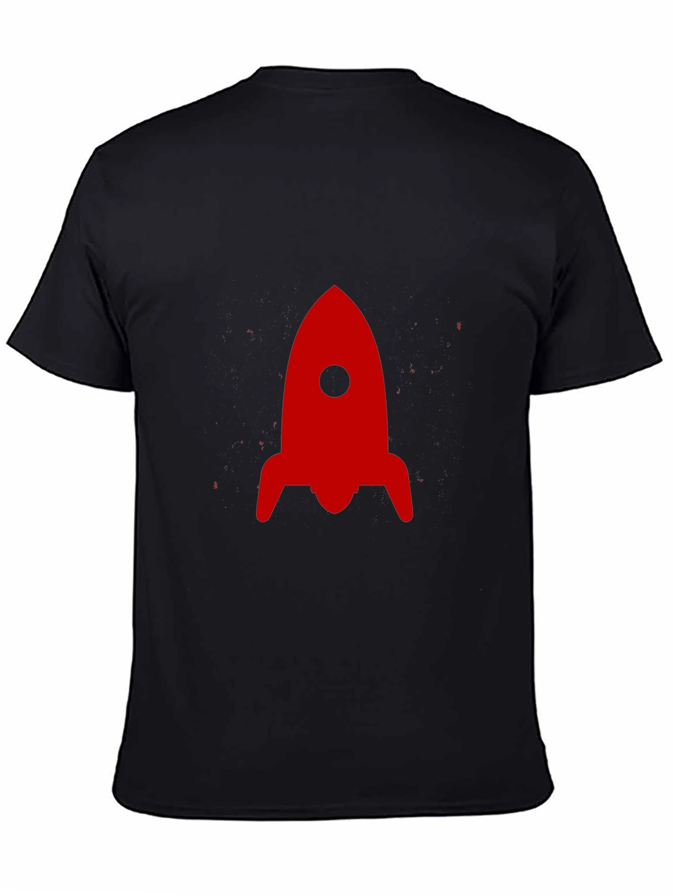 Red Rocket Graphic Print Black T-Shirt
