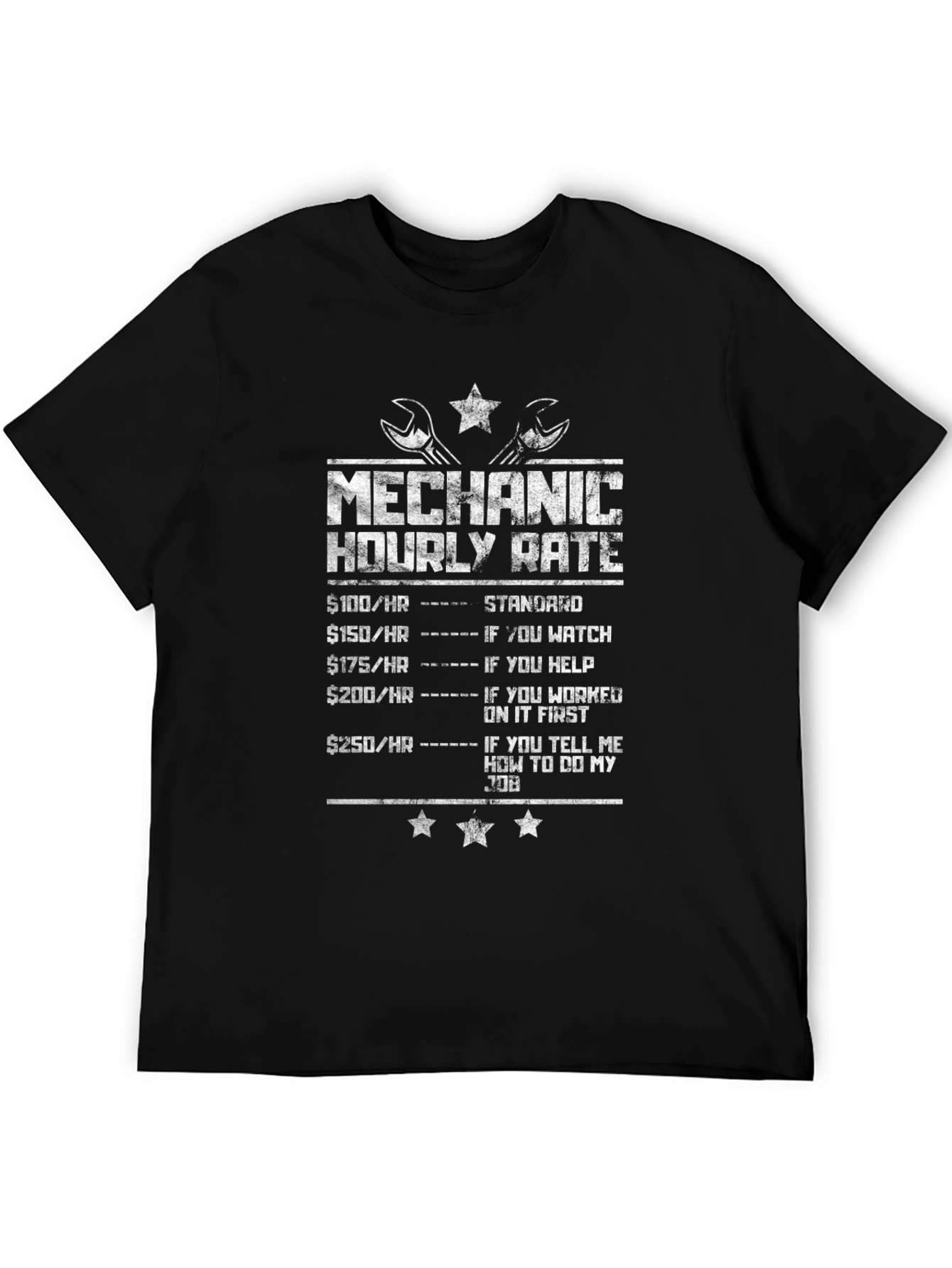 Mechanic Hourly Rate Funny Graphic T-Shirt