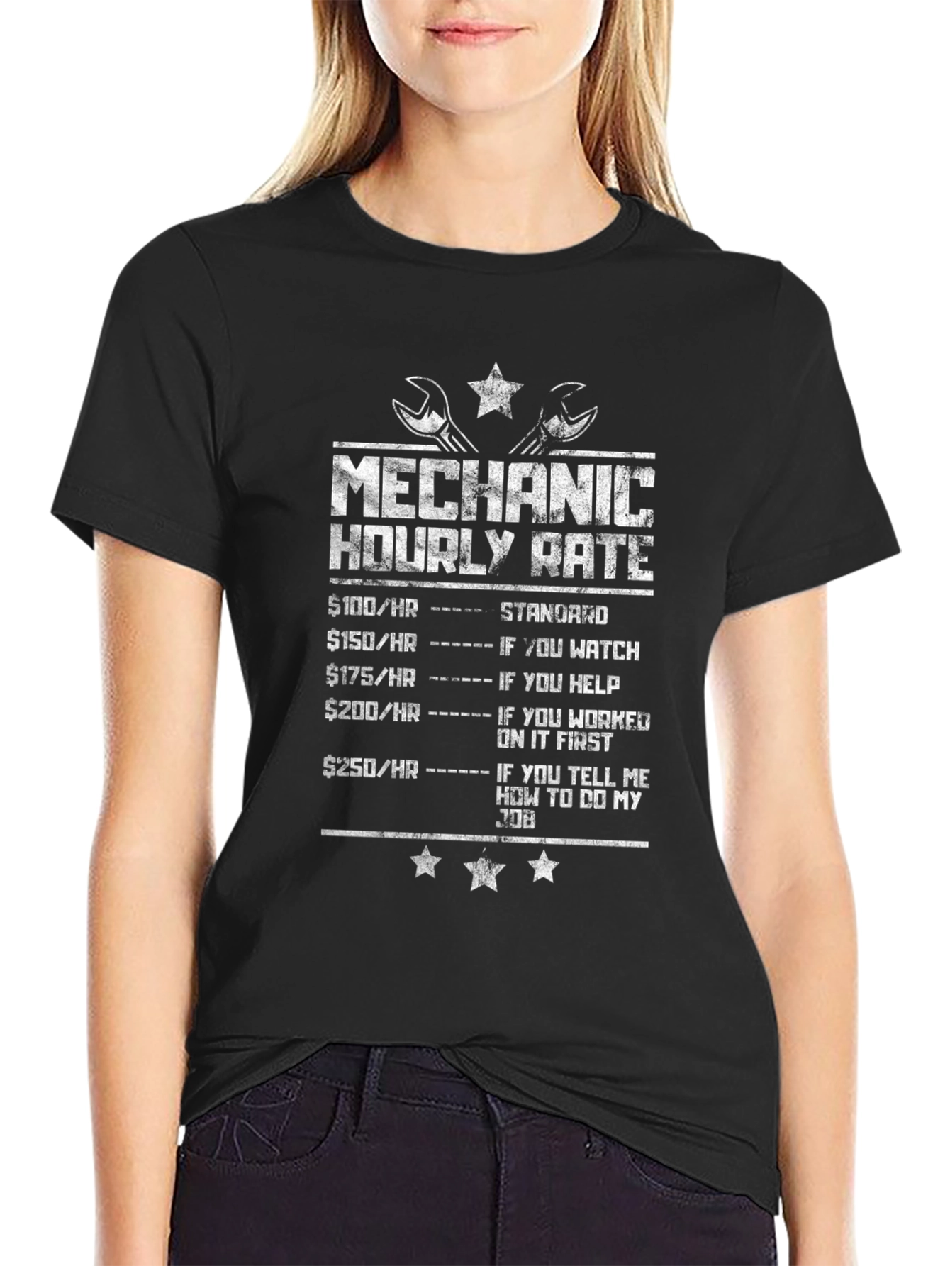 Mechanic Hourly Rate Funny Graphic T-Shirt