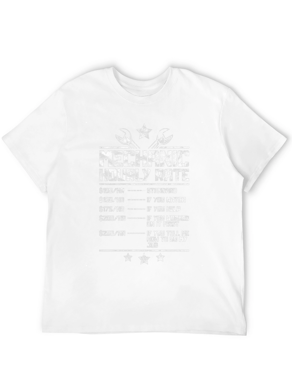 Mechanic Hourly Rate Funny Graphic T-Shirt