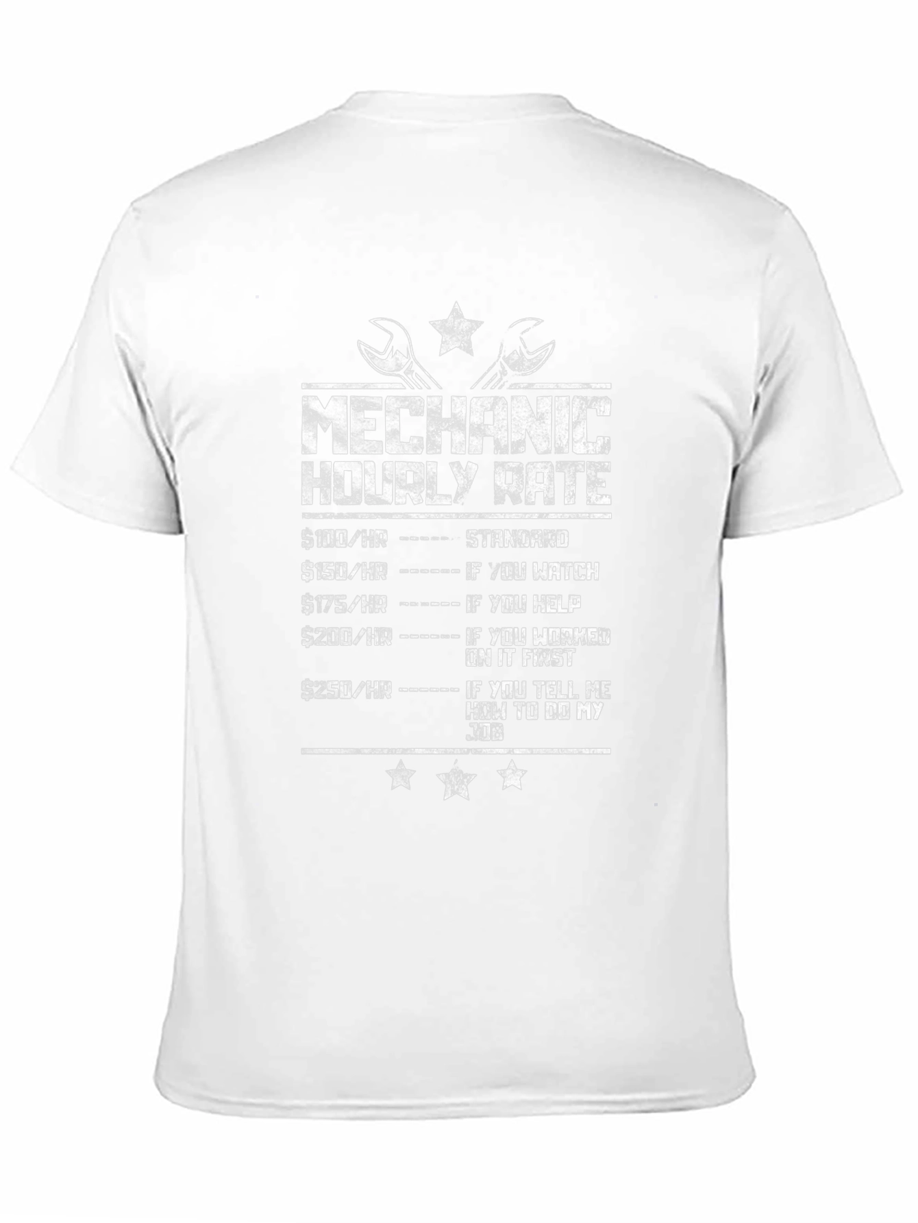 Mechanic Hourly Rate Funny Graphic T-Shirt