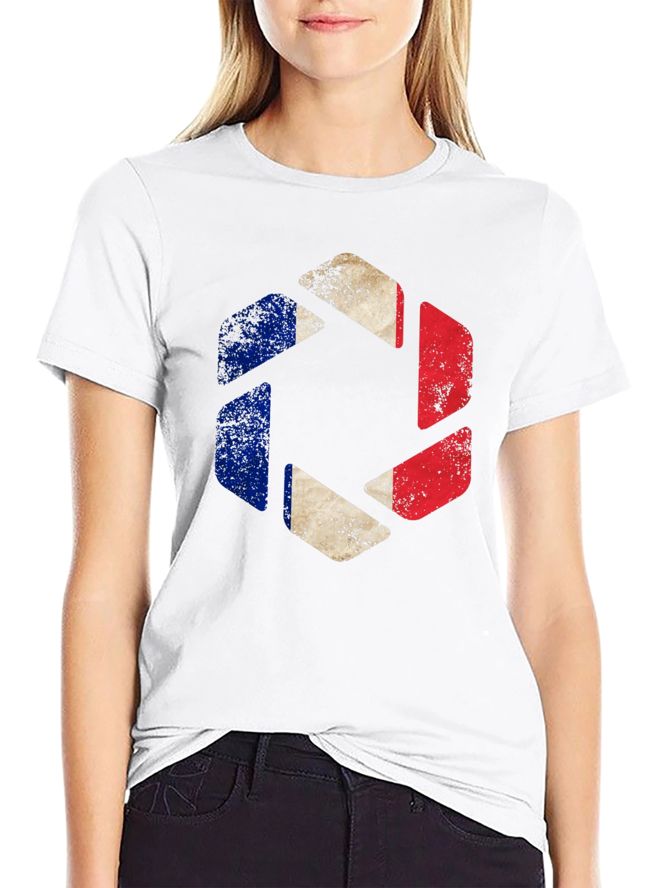 France Flag Shutter T-Shirt - Mens Black Graphic Tee