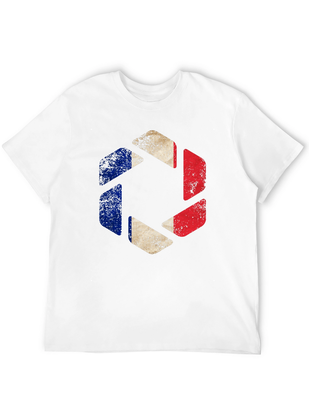 France Flag Shutter T-Shirt - Mens Black Graphic Tee