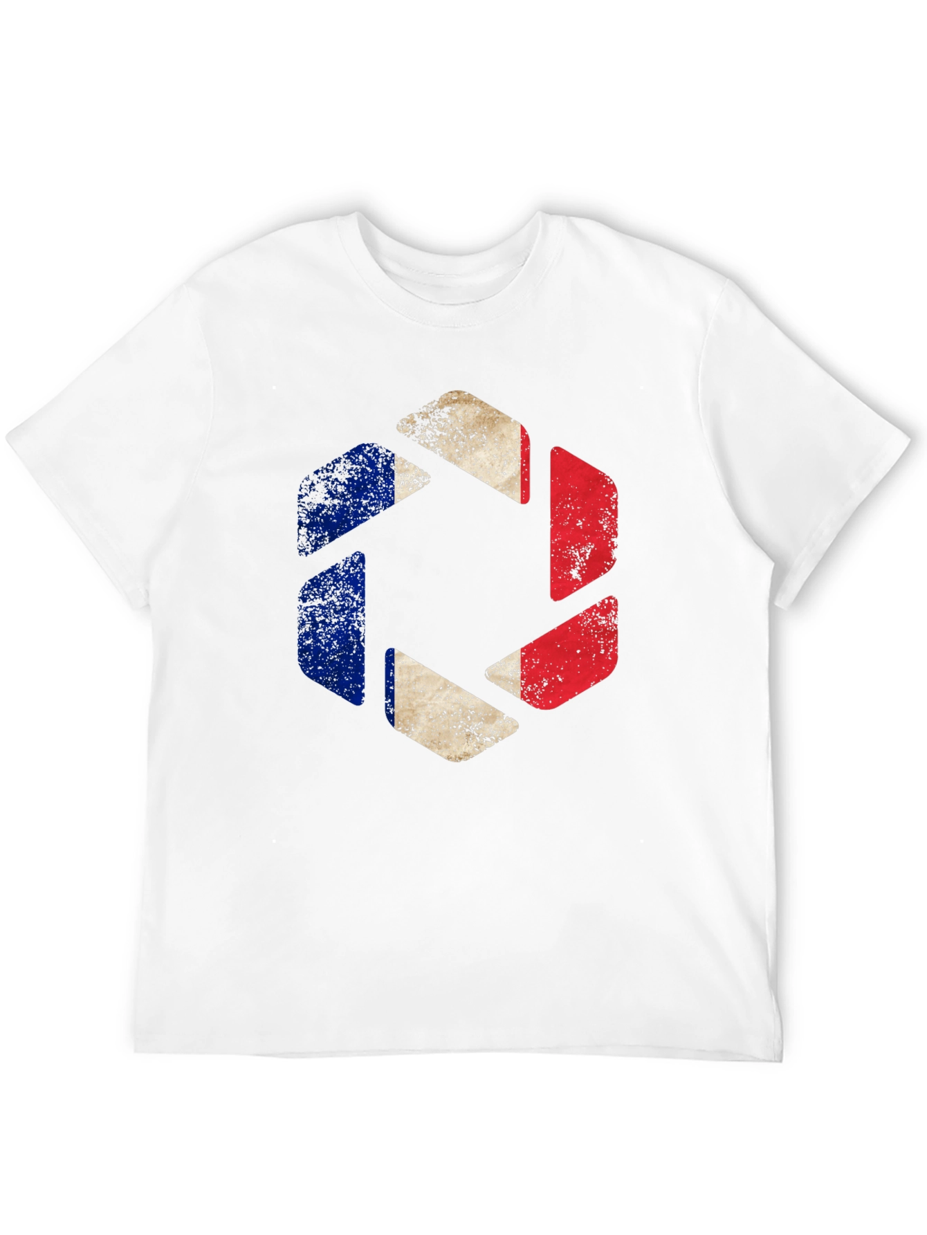 France Flag Shutter T-Shirt - Mens Black Graphic Tee