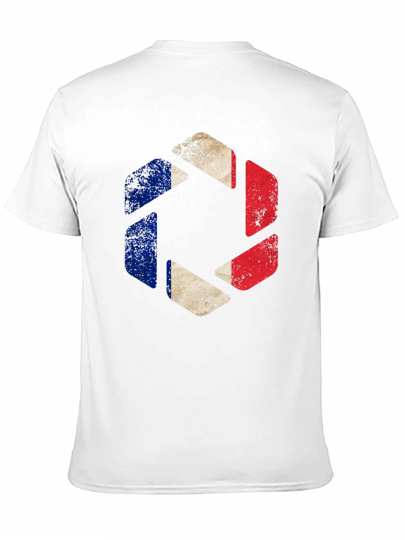 France Flag Shutter T-Shirt - Mens Black Graphic Tee
