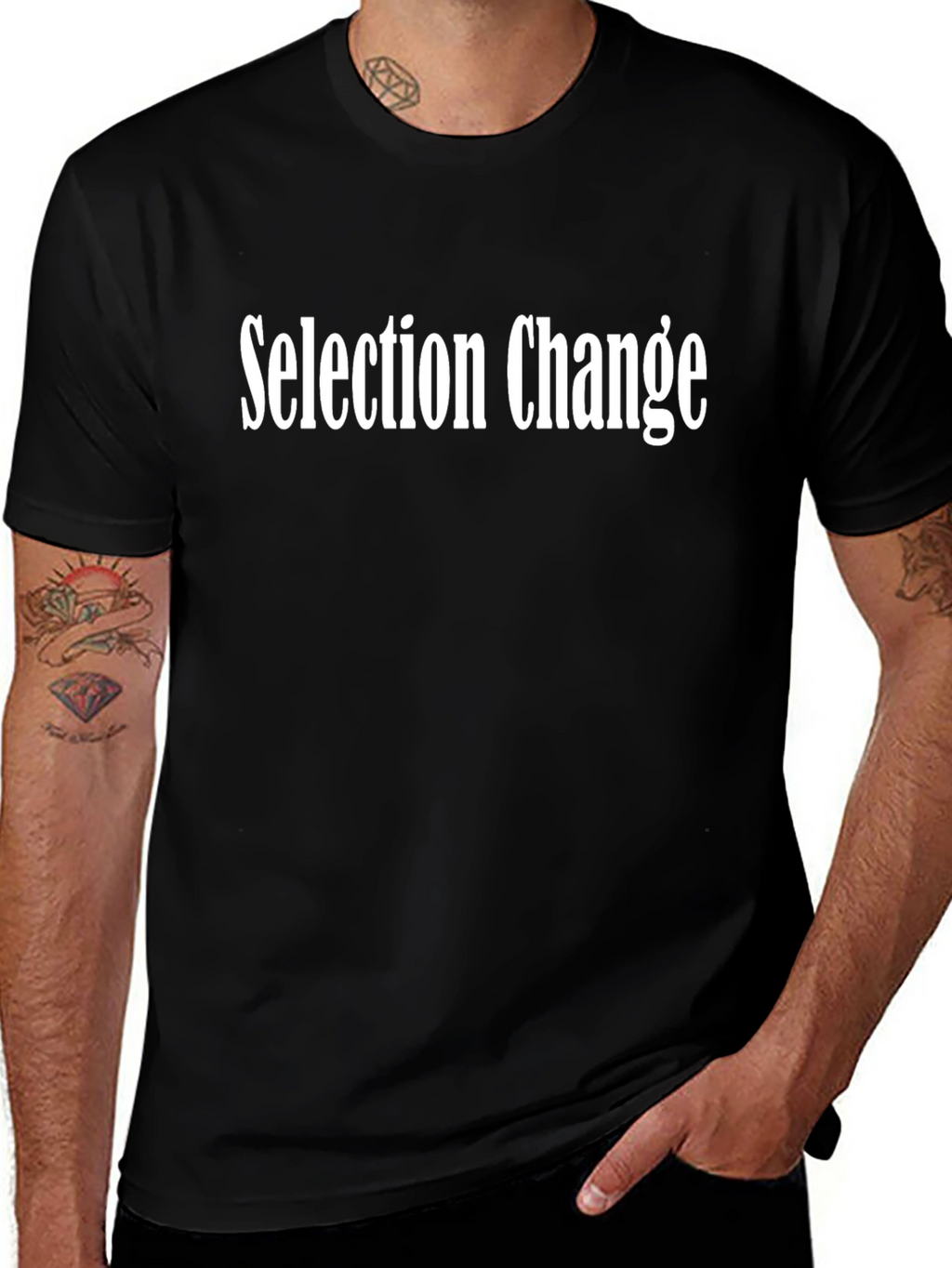 Selection Change Black Graphic Tee