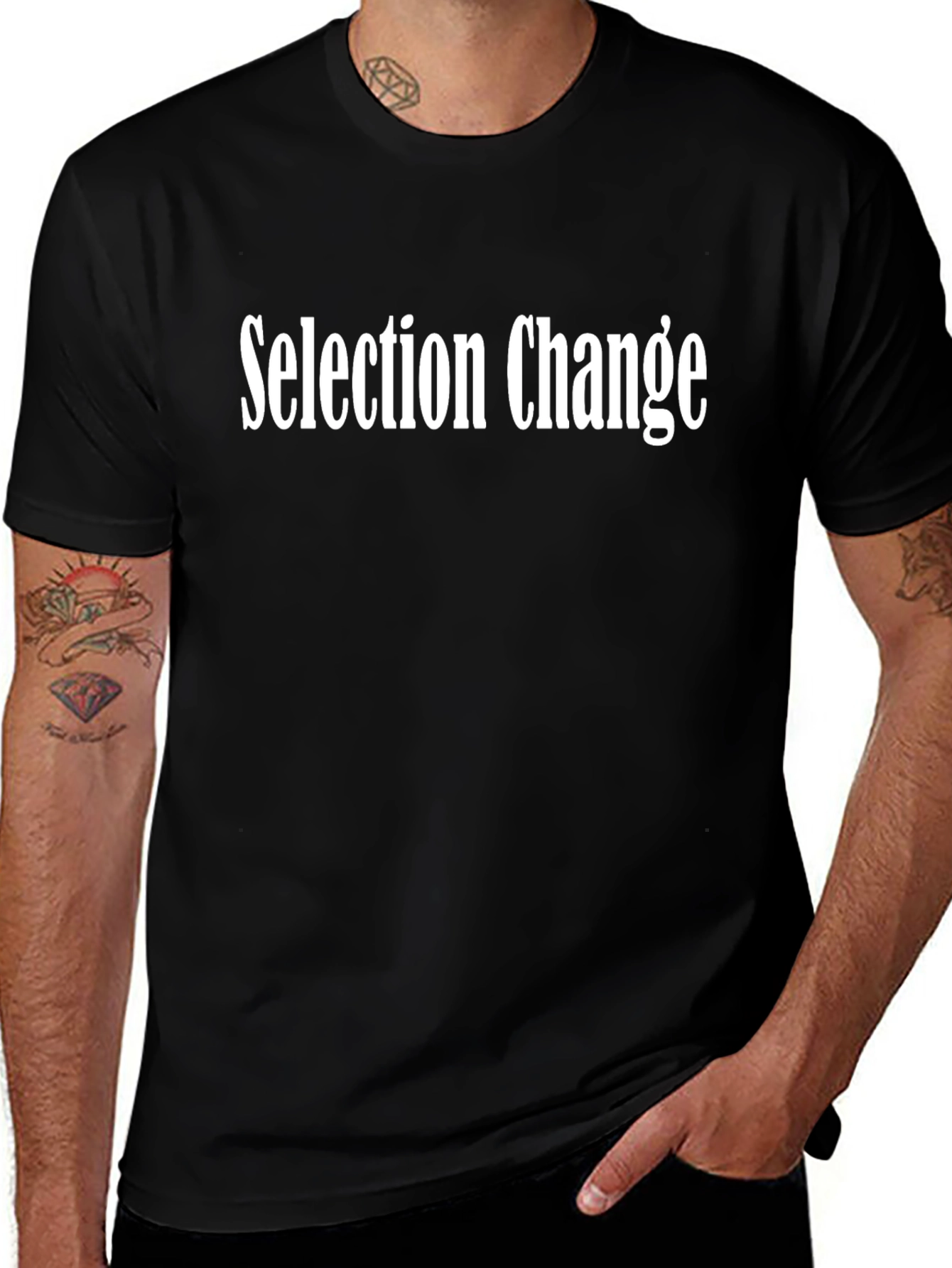 Selection Change Black Graphic Tee