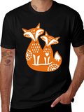 Fox Love Graphic Tee - Black Cotton Blend