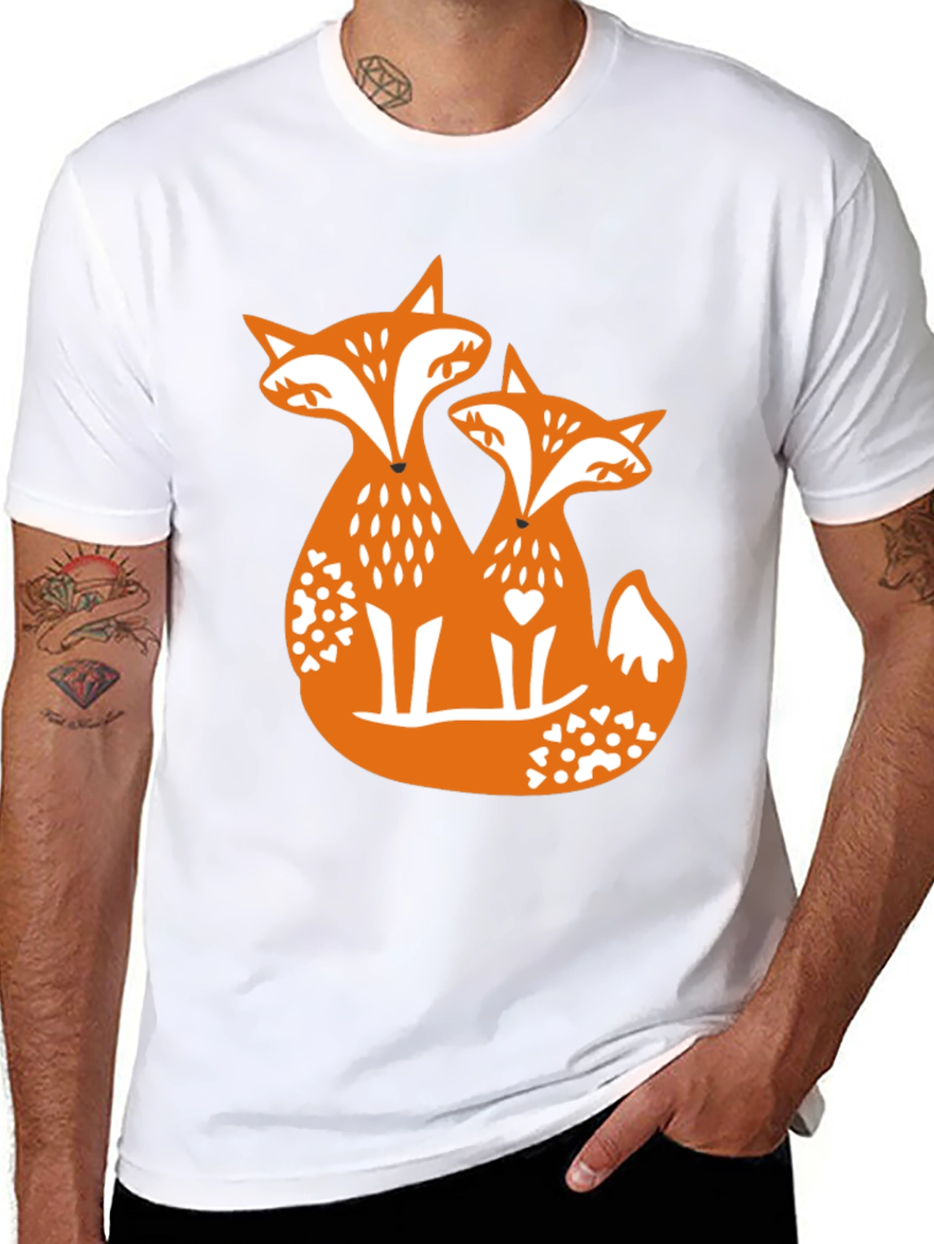 Fox Love Graphic Tee - Black Cotton Blend