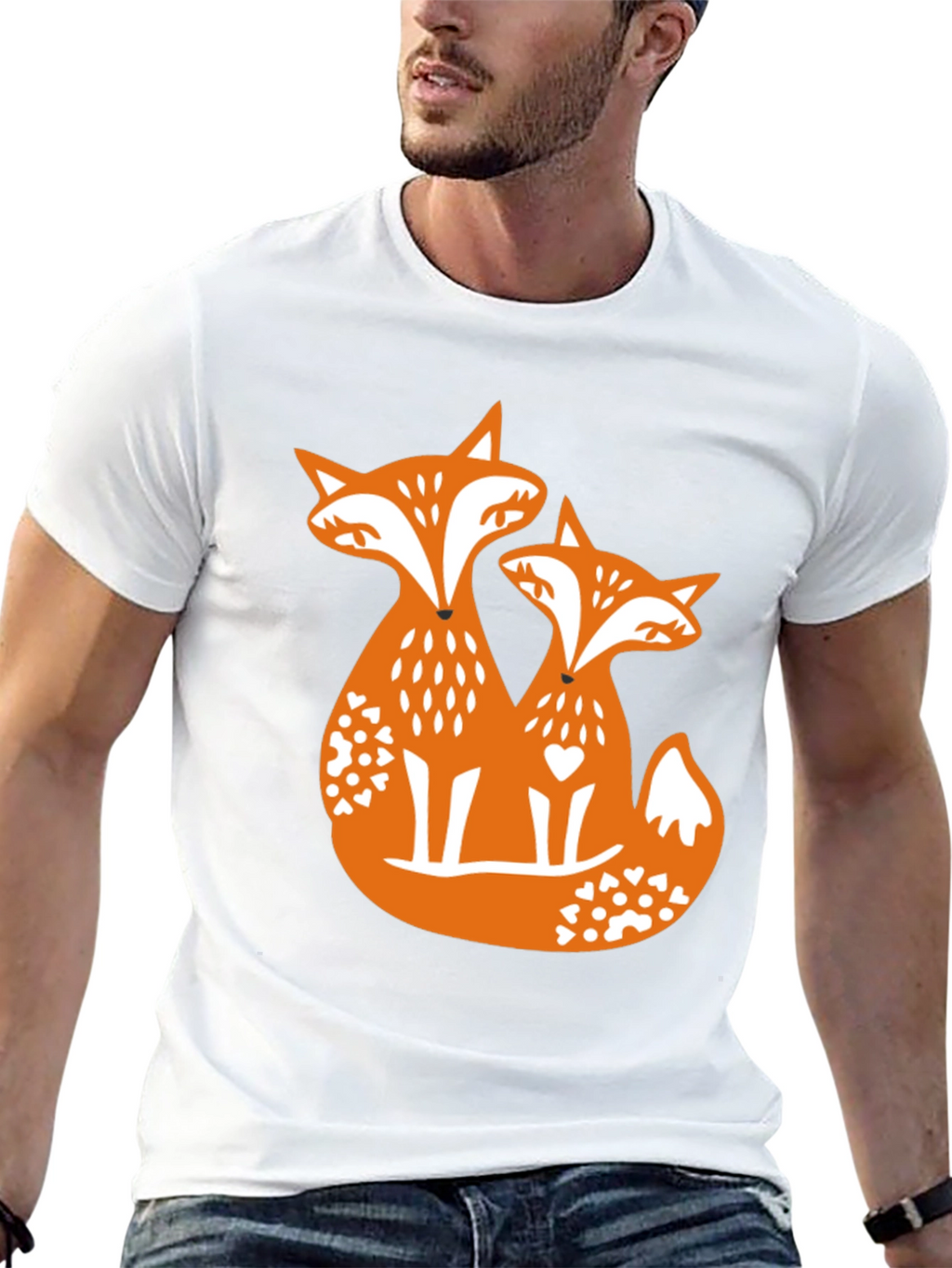 Fox Love Graphic Tee - Black Cotton Blend