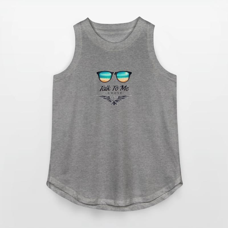 a beach scene reflected in the lenses