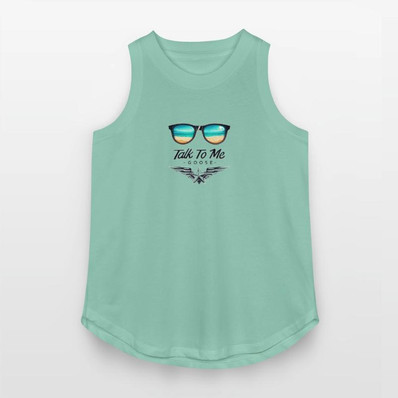 a beach scene reflected in the lenses