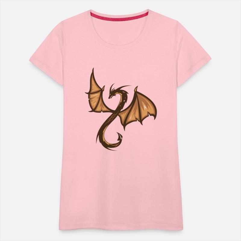 A brown and black dragon with a long tail T-shirts