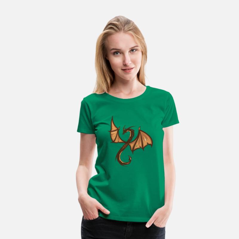 A brown and black dragon with a long tail T-shirts