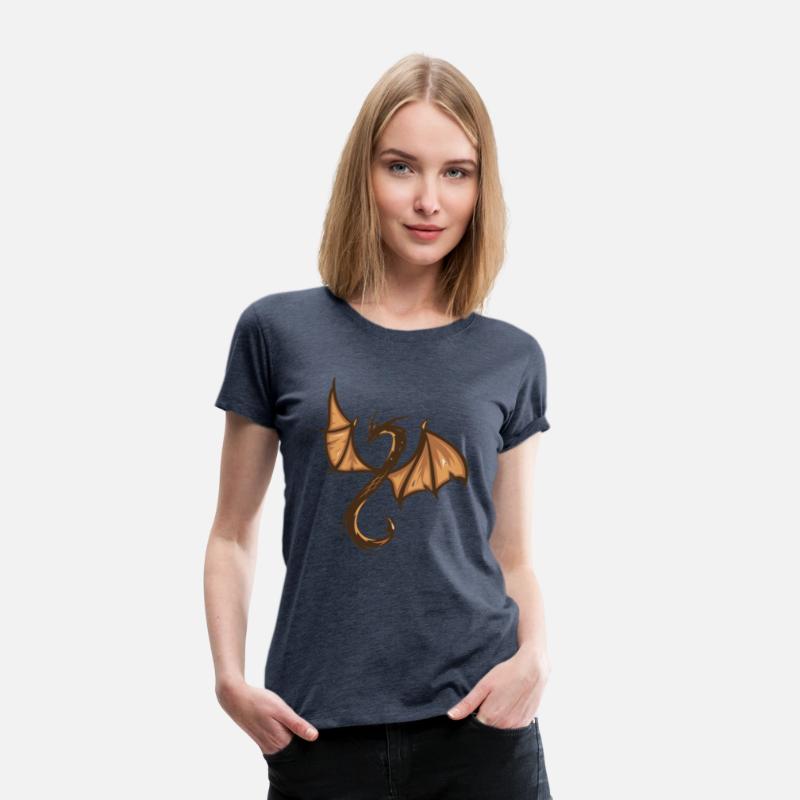 A brown and black dragon with a long tail T-shirts
