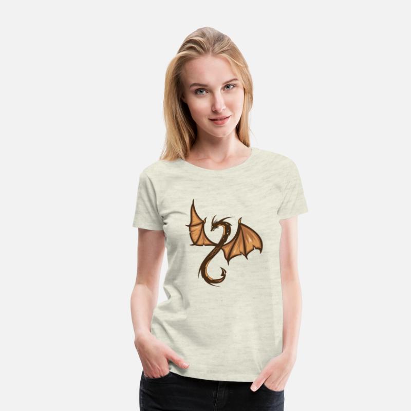 A brown and black dragon with a long tail T-shirts