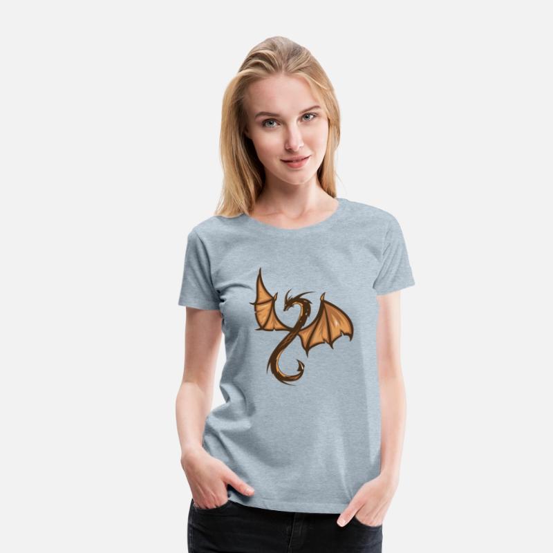 A brown and black dragon with a long tail T-shirts