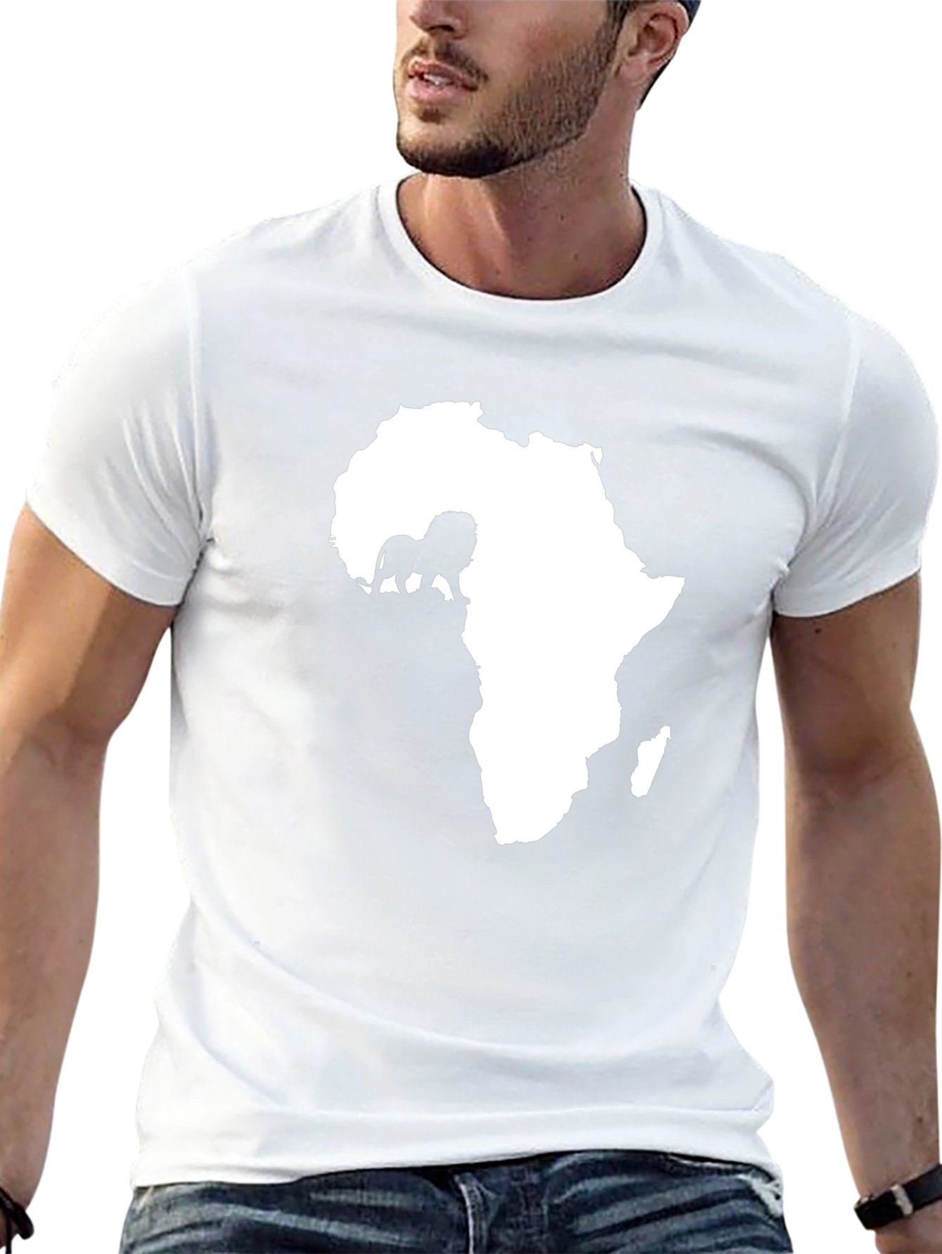 Africa Lion Graphic Tee - Black Cotton T-Shirt