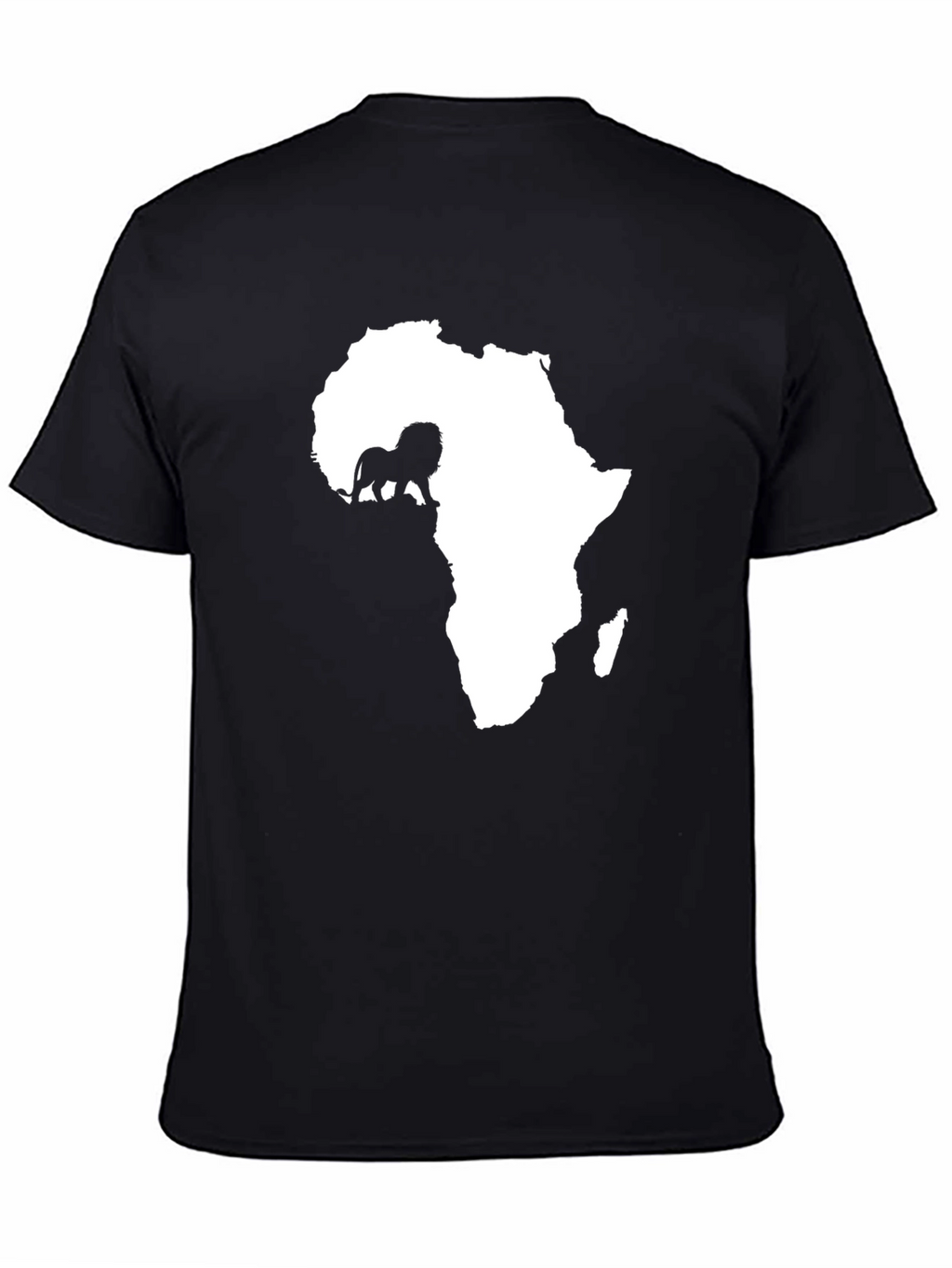 Africa Lion Graphic Tee - Black Cotton T-Shirt