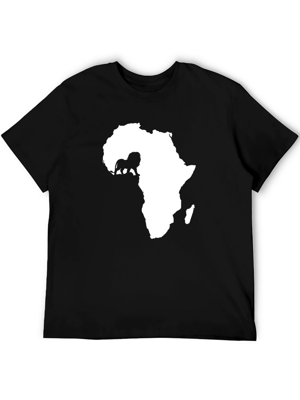 Africa Lion Graphic Tee - Black Cotton T-Shirt