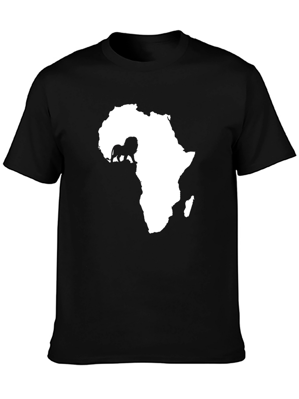 Africa Lion Graphic Tee - Black Cotton T-Shirt