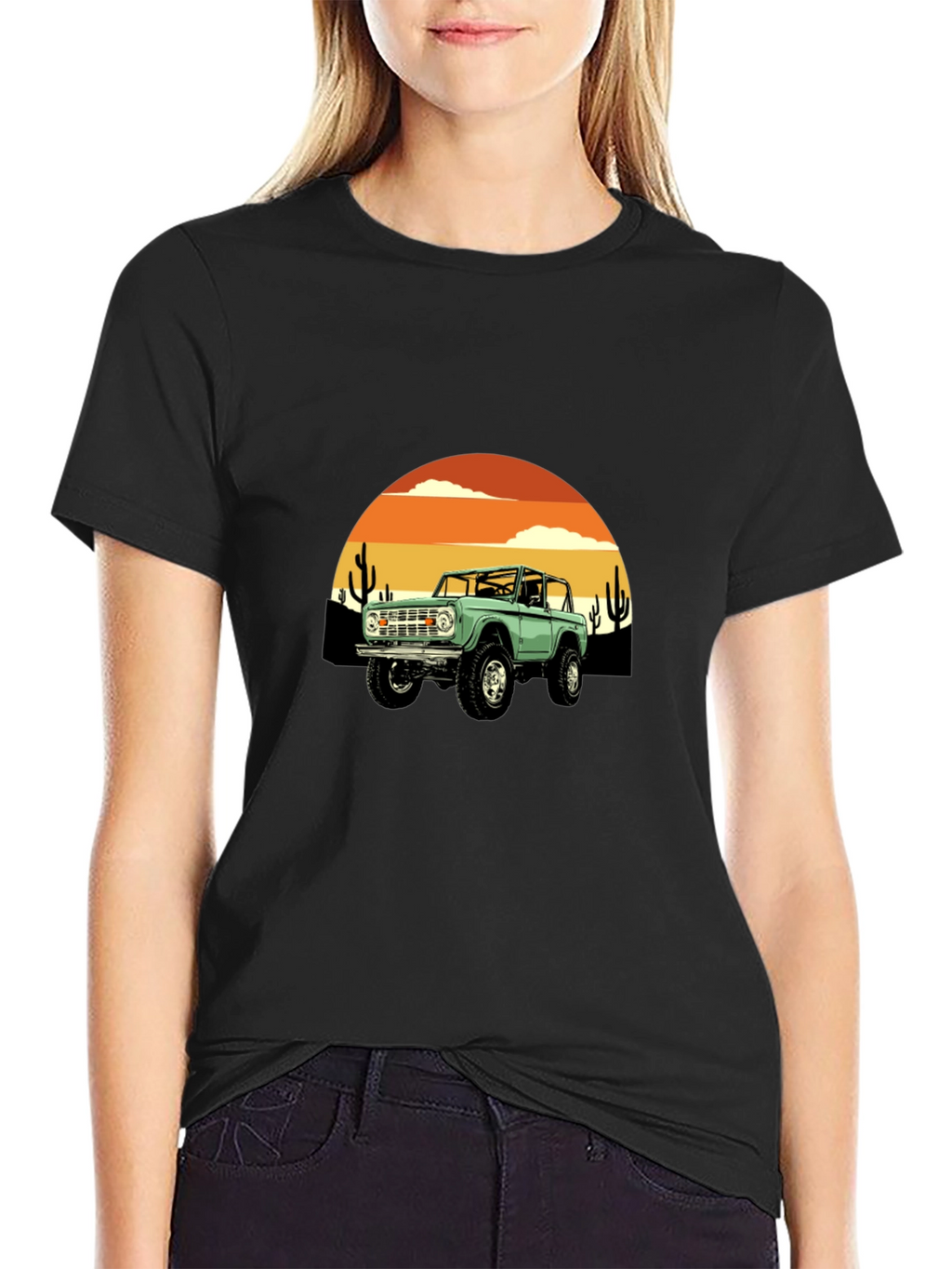 Retro Bronco Desert Sunset Graphic Tee