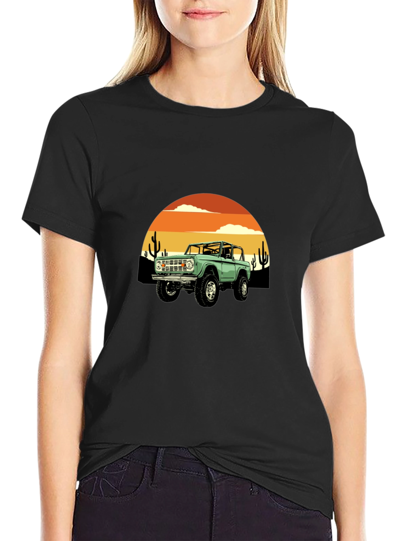 Retro Bronco Desert Sunset Graphic Tee