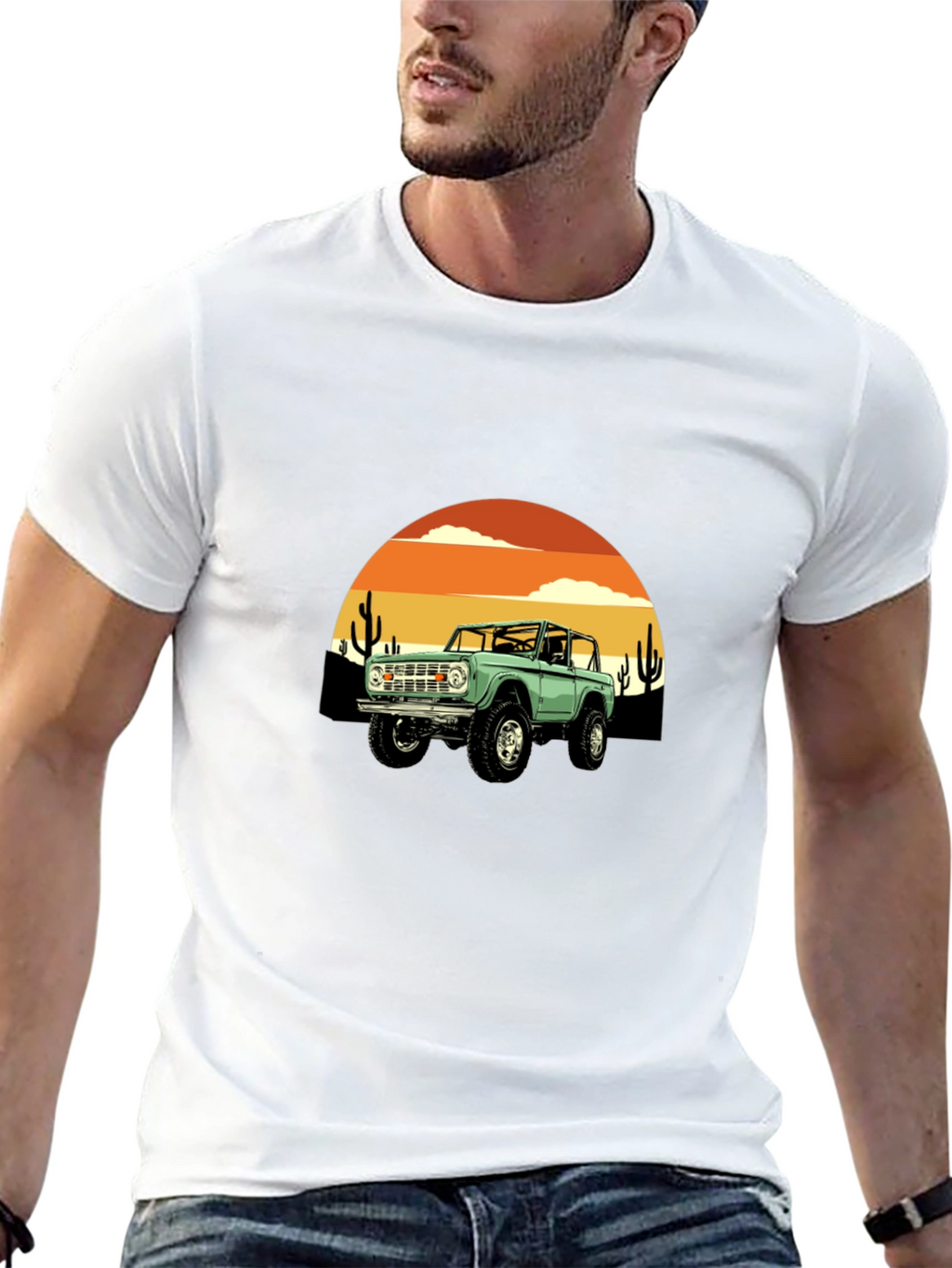 Retro Bronco Desert Sunset Graphic Tee