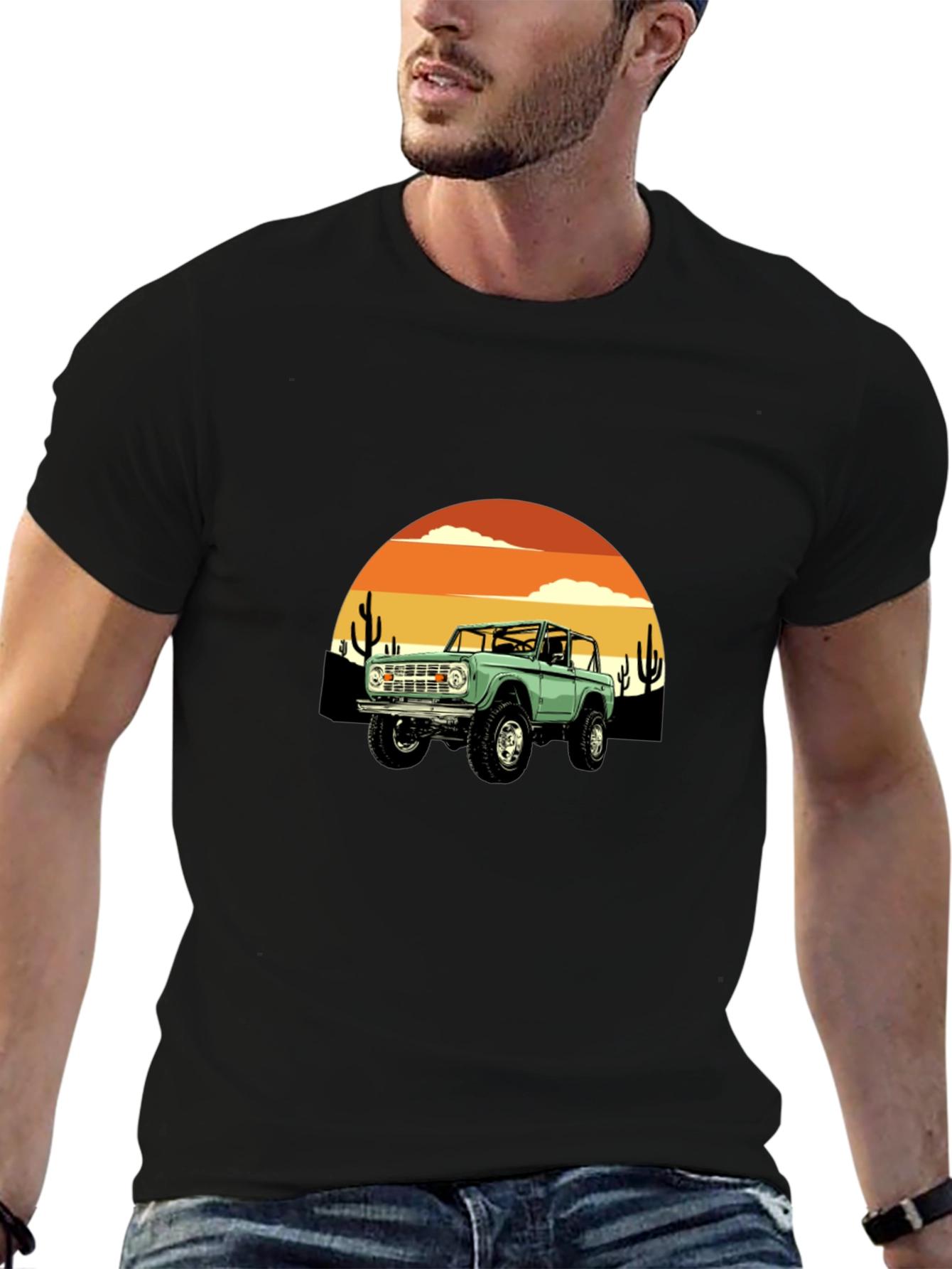 Retro Bronco Desert Sunset Graphic Tee