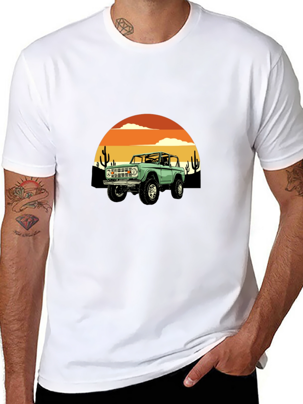 Retro Bronco Desert Sunset Graphic Tee