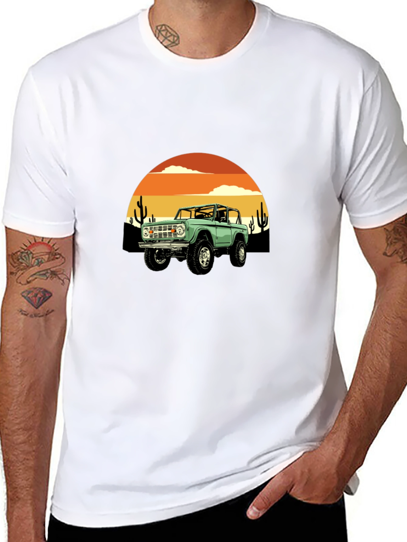 Retro Bronco Desert Sunset Graphic Tee