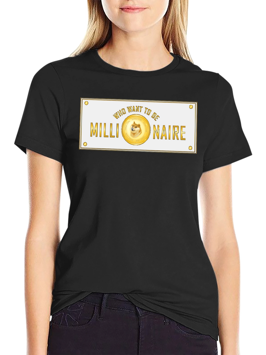 Dogecoin Millionaire Black T-Shirt Crypto Style