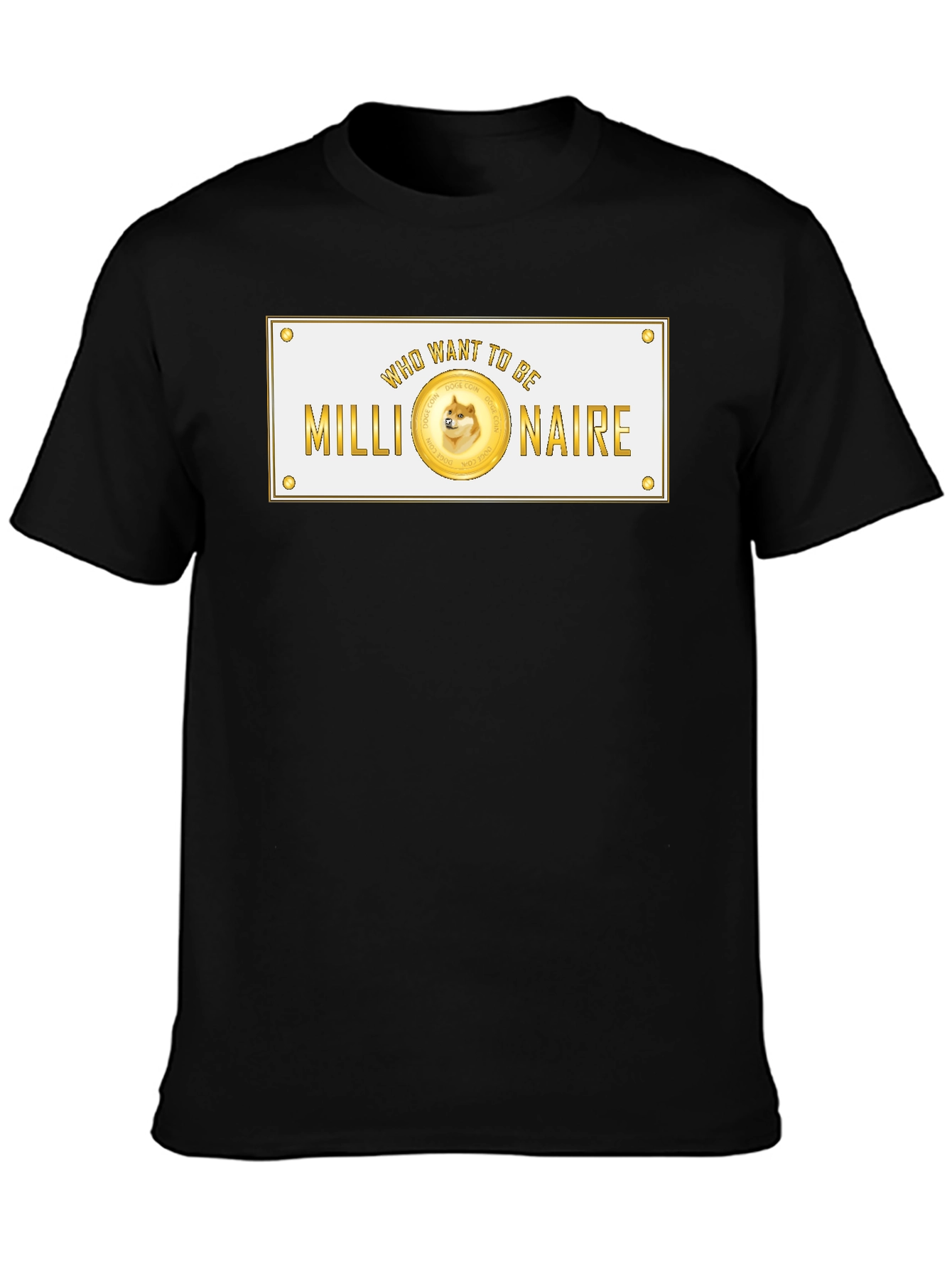 Dogecoin Millionaire Black T-Shirt Crypto Style