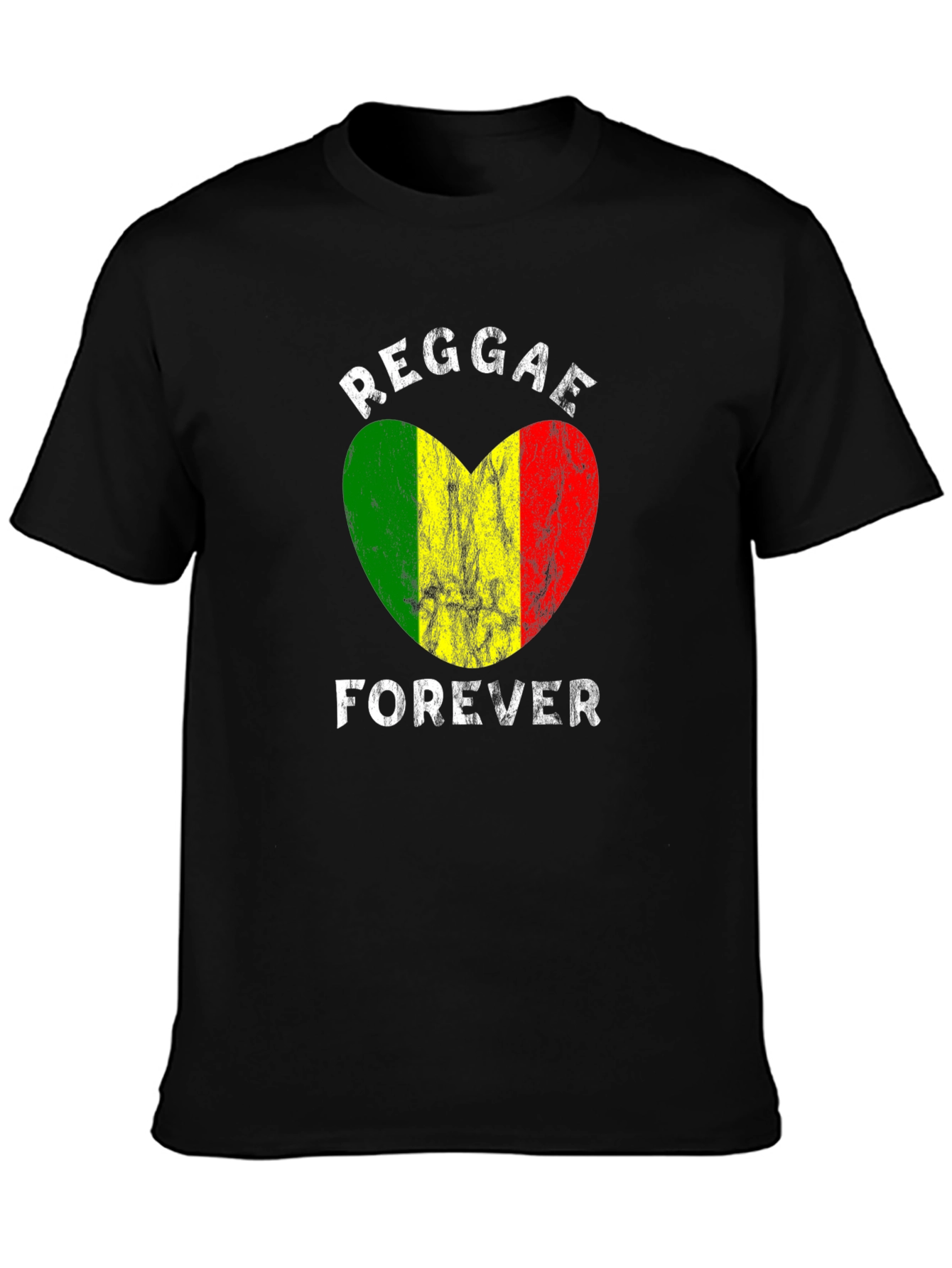 Reggae Forever Heart Graphic T-Shirt