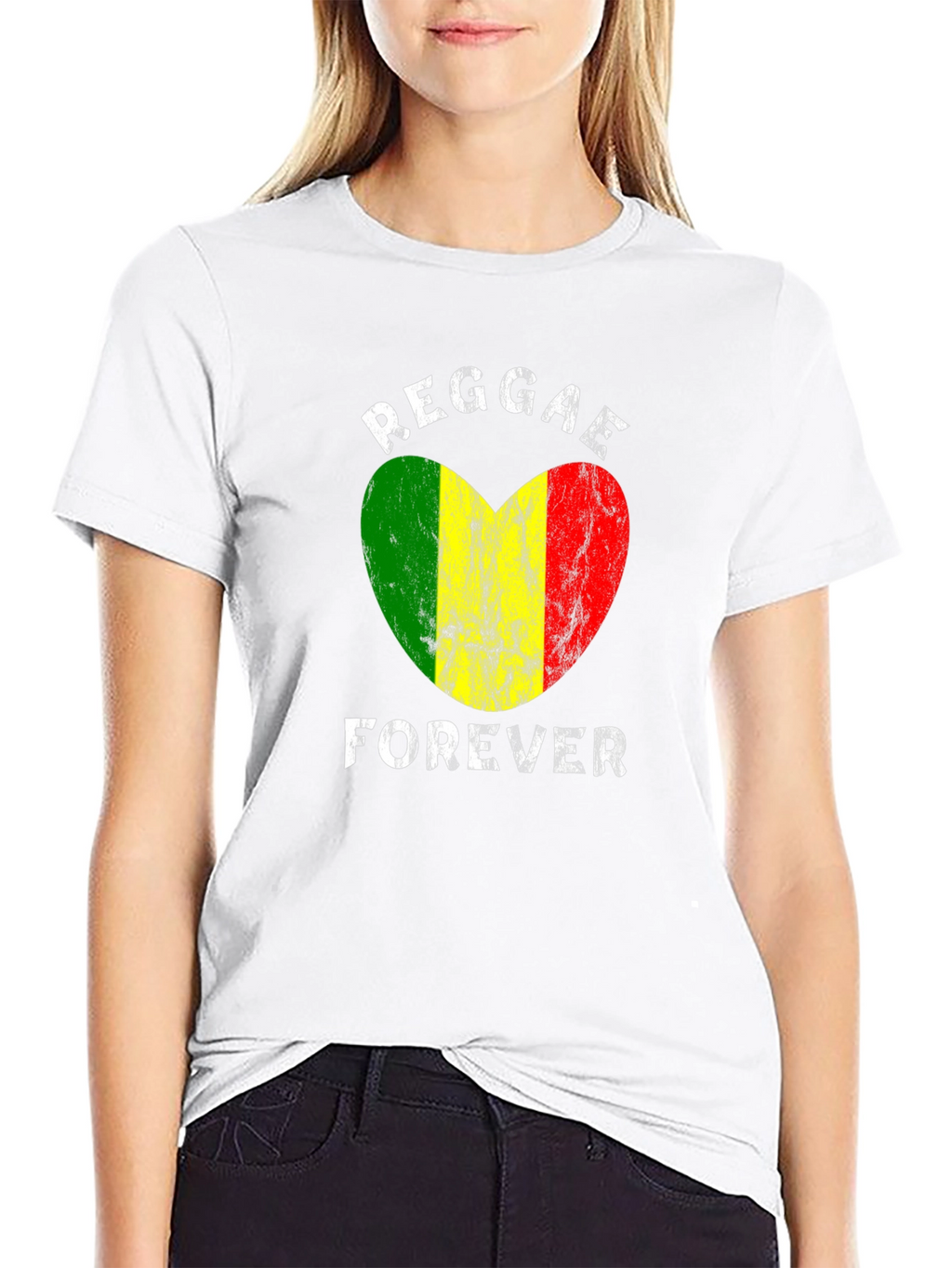 Reggae Forever Heart Graphic T-Shirt