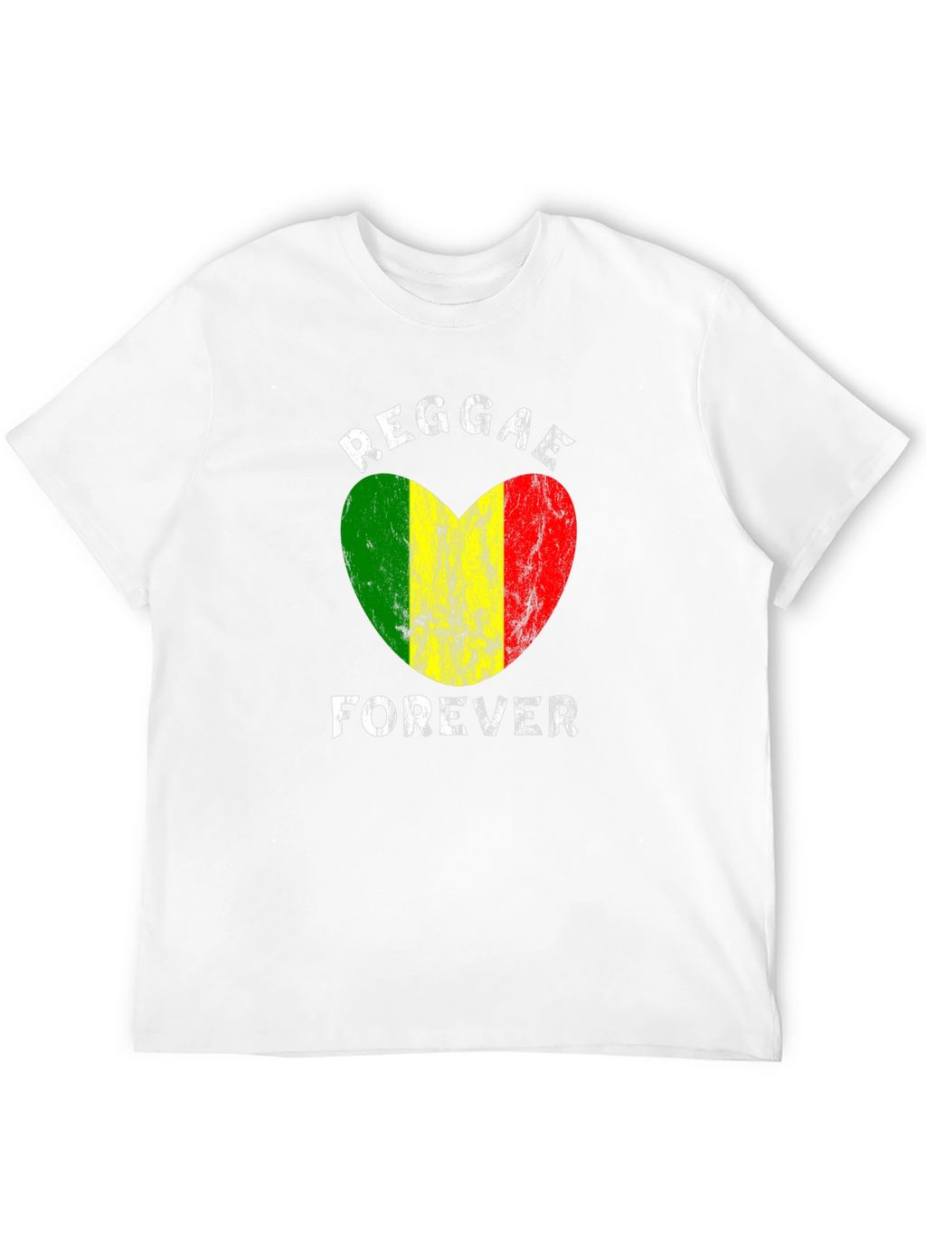 Reggae Forever Heart Graphic T-Shirt