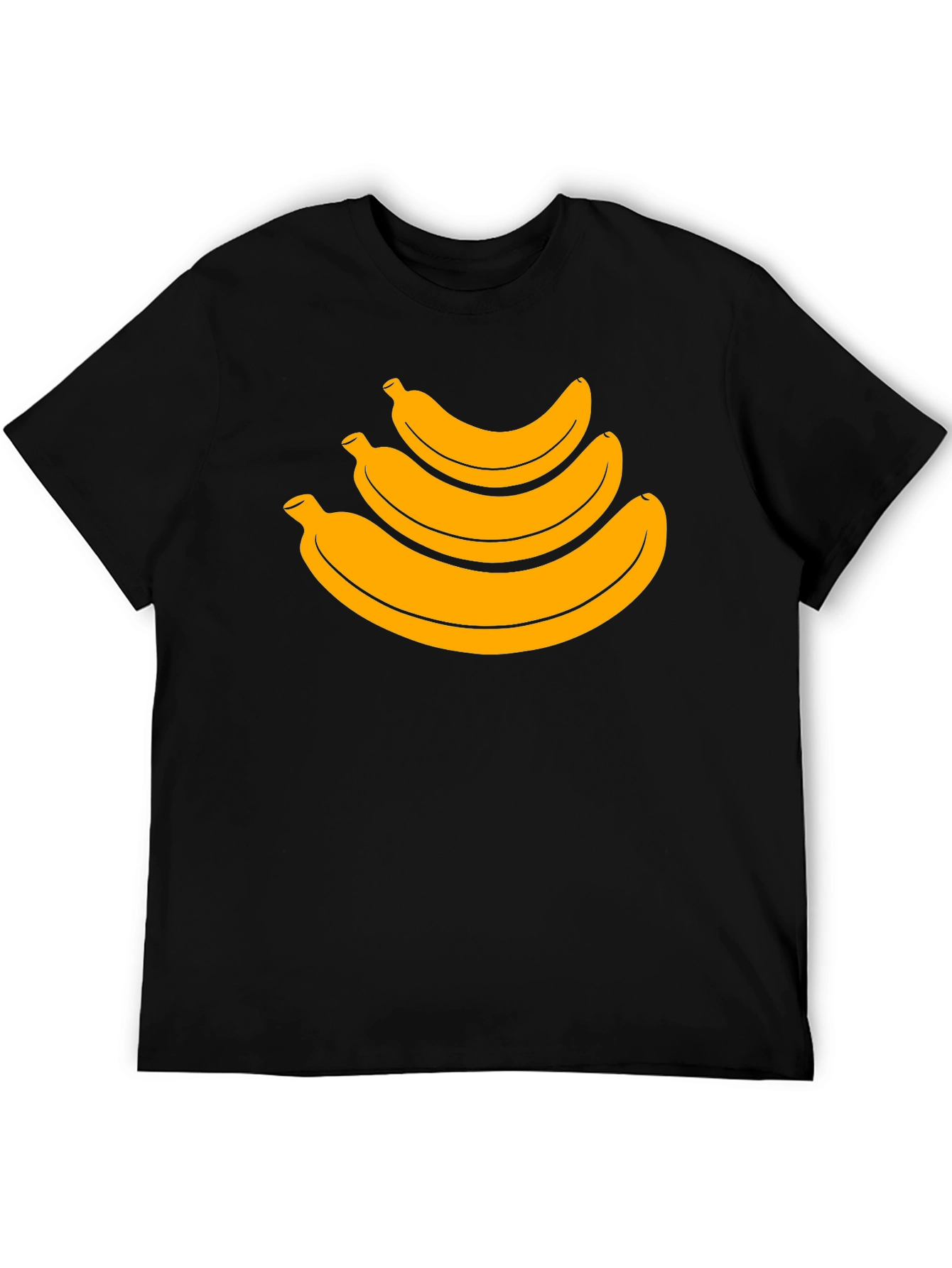Banana Stack Graphic Tee - Casual Black T-Shirt