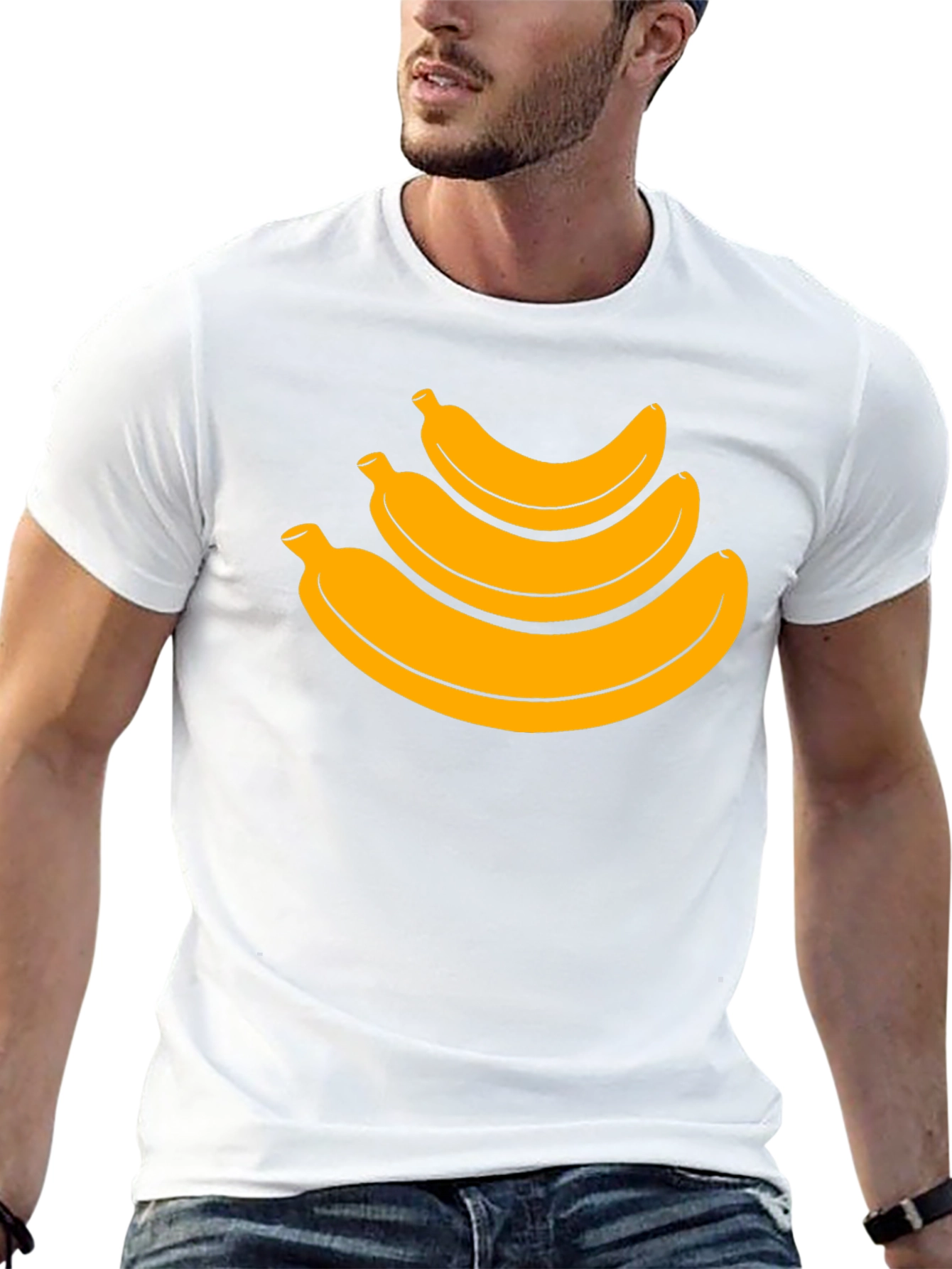 Banana Stack Graphic Tee - Casual Black T-Shirt
