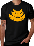 Banana Stack Graphic Tee - Casual Black T-Shirt